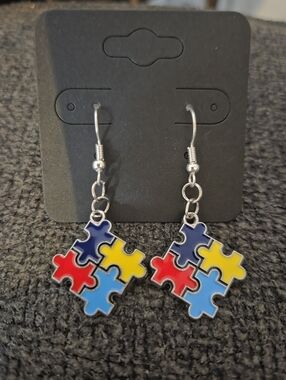 Autism Awareness Puzzle Piece Earrings